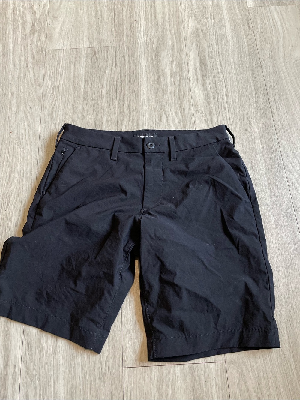 Express Men's Black Flat-Front Performance Shorts